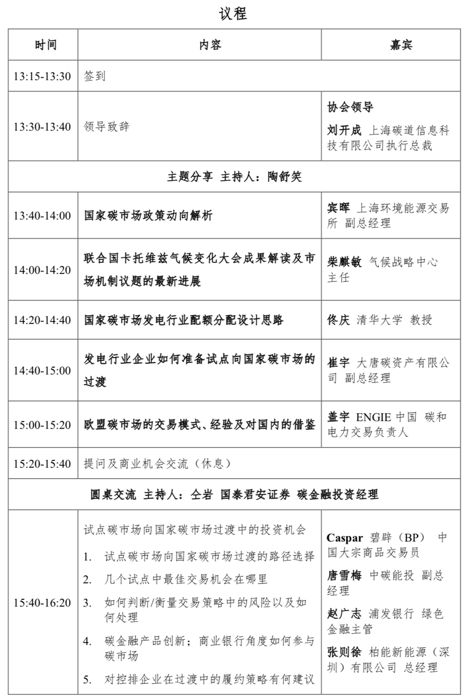 会议议程】第二届陆家嘴碳交易策略研讨会——砥砺前行中的中国碳市